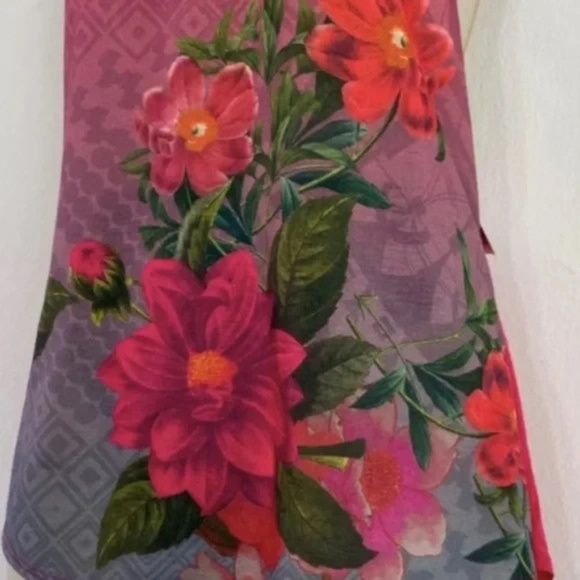 Desigual Pink Floral Burnout Tank Top Relaxed Tunic Lightweight Medium - Picture 4 of 5